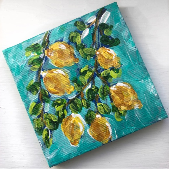 MAGNET farmhouse lemons blue fridge art yellow - Picture 2 of 5